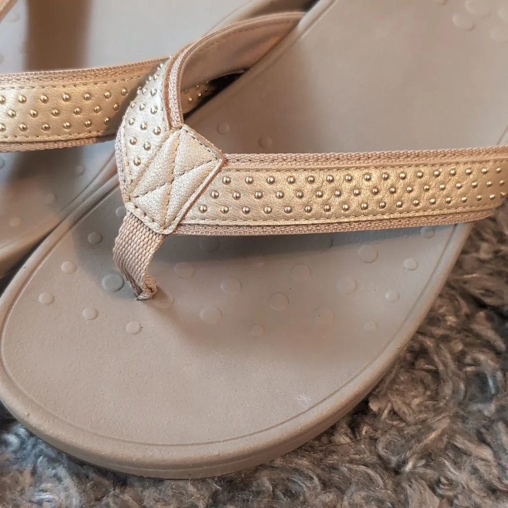 Vionic Beige Studded Women's Sandals - Picture 3 of 5